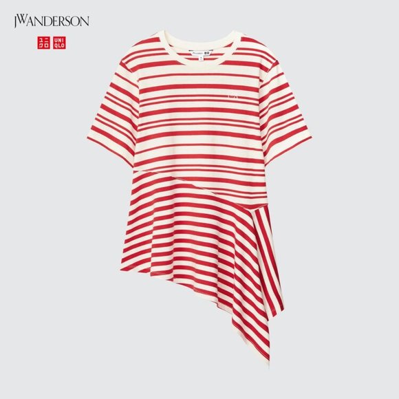 UNIQLO JW ANDERSON FLARED HEM STRIPED T-SHIRT - Picture 2 of 9